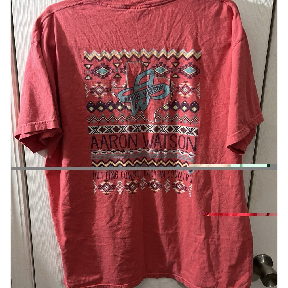 Aaron Watson Size XL Comfort Colors T Shirt Aztec Design